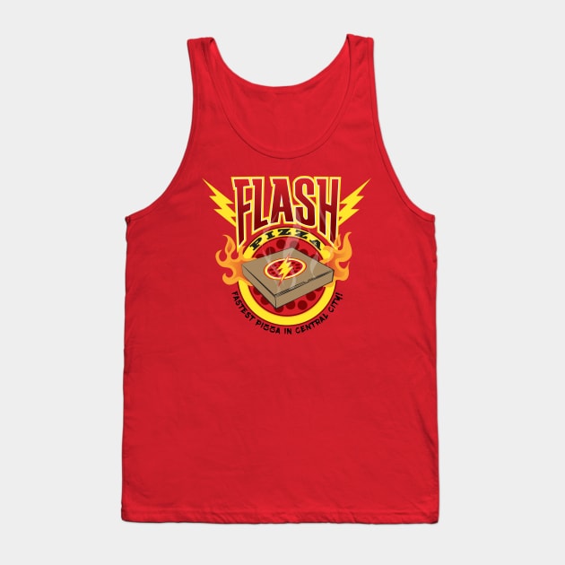 Flash Pizza Tank Top by MindsparkCreative